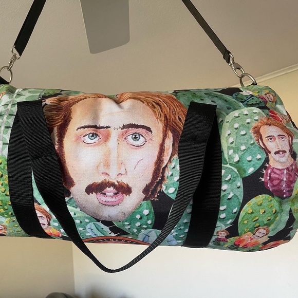 Nicolas Cage Raising Arizona Cactus Acid Trip XL Duffel - Nic Cage Weekend Bags - Picture 4 of 10